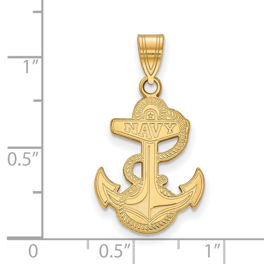 14K Yellow Gold Logoart Us Naval Academy Anchor Large Pendant