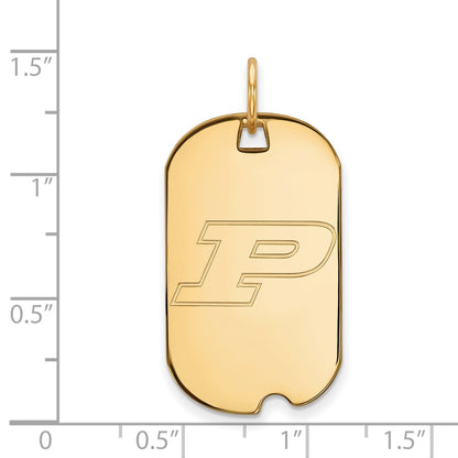 Gold Plated Sterling Silver Logoart Purdue University Letter P Small Dog Tag Pendant