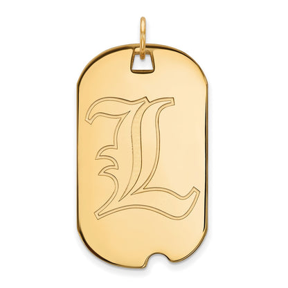 10K Yellow Gold Logoart University Of Louisville Letter L Large Dog Tag Pendant