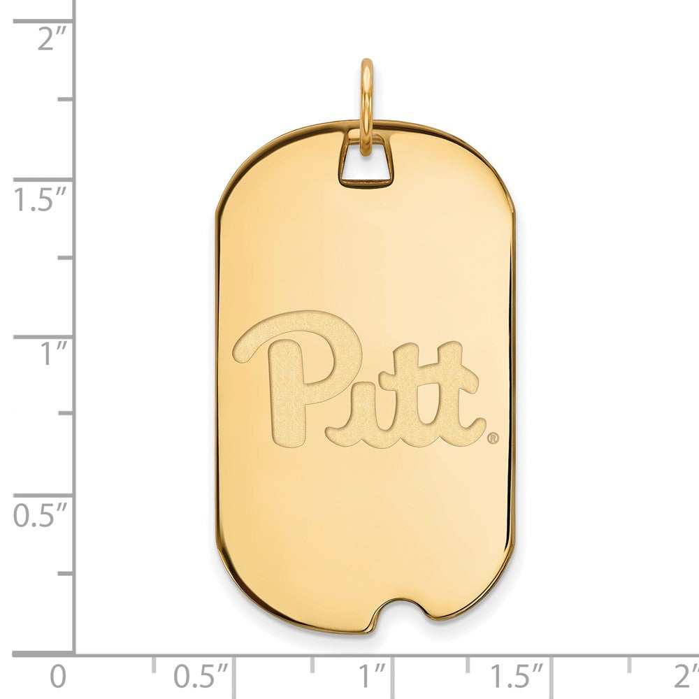 10K Yellow Gold Logoart University Of Pittsburgh Large Dog Tag Pendant