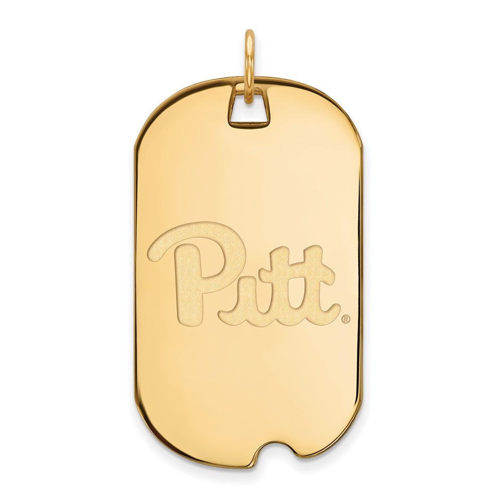 Gold Plated Sterling Silver Logoart University Of Pittsburgh Large Dog Tag Pendant