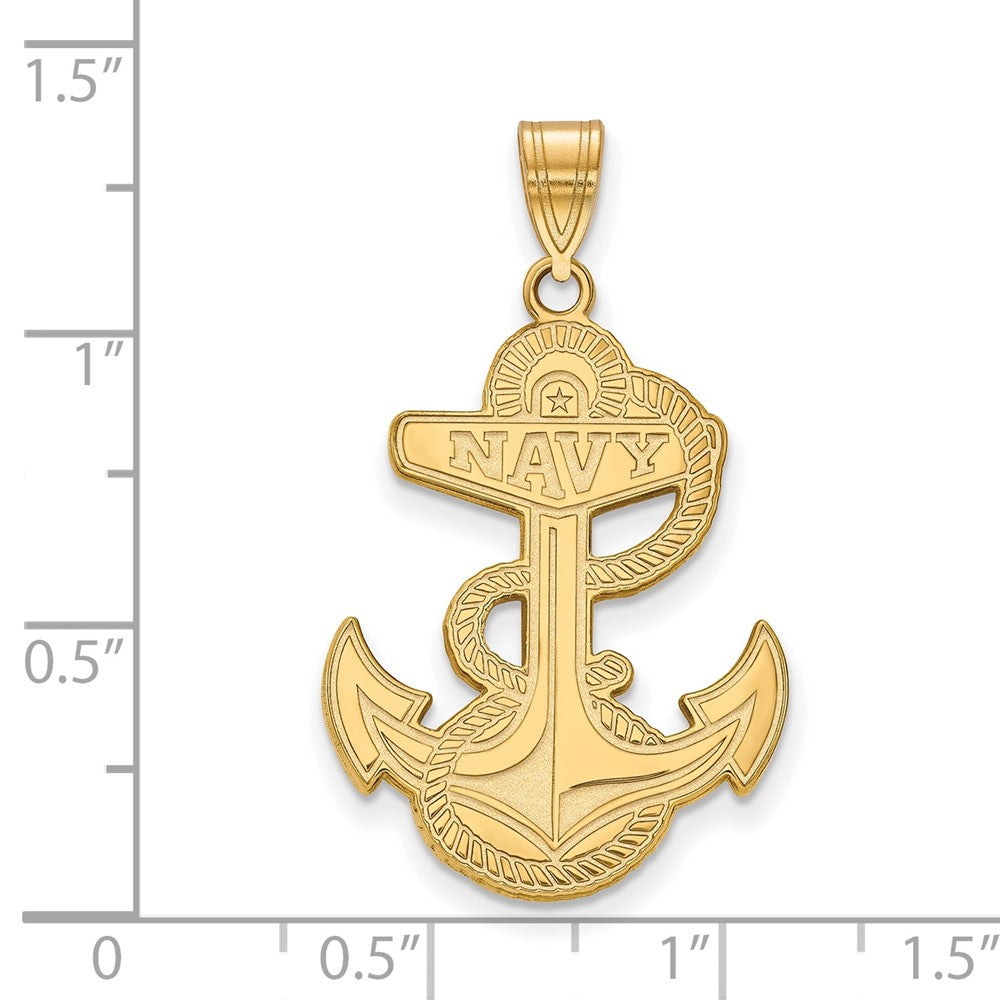 14K Yellow Gold Logoart Us Naval Academy Anchor Extra Large Pendant