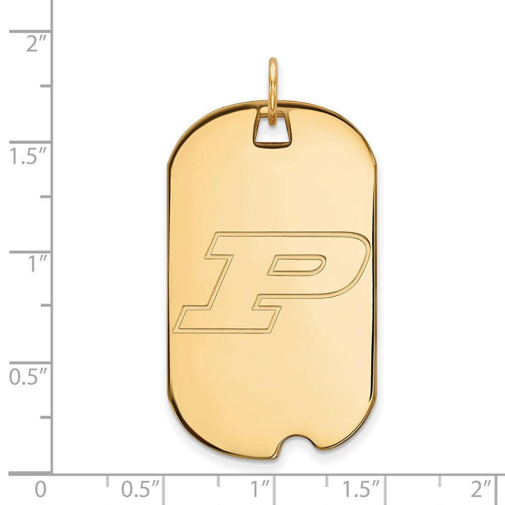 Gold Plated Sterling Silver Logoart Purdue University Letter P Large Dog Tag Pendant