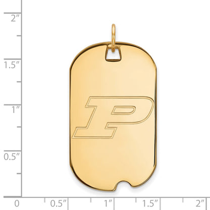 Gold Plated Sterling Silver Logoart Purdue University Letter P Large Dog Tag Pendant