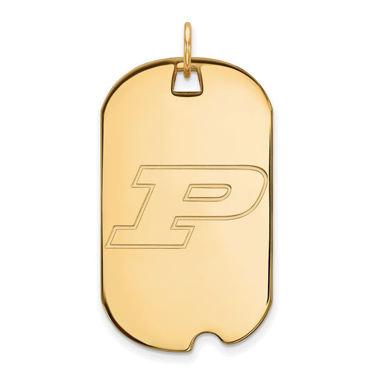 Gold Plated Sterling Silver Logoart Purdue University Letter P Large Dog Tag Pendant