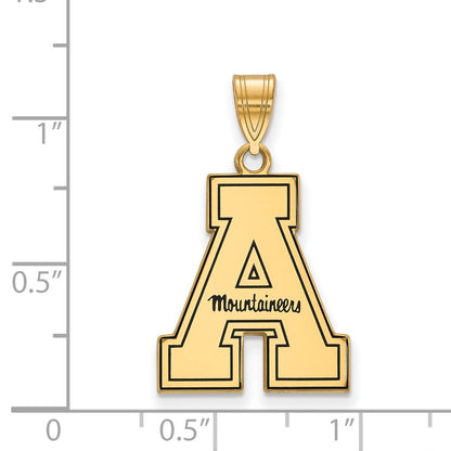 Gold Plated Sterling Silver Logoart Appalachian State University Enameled Large Pendant
