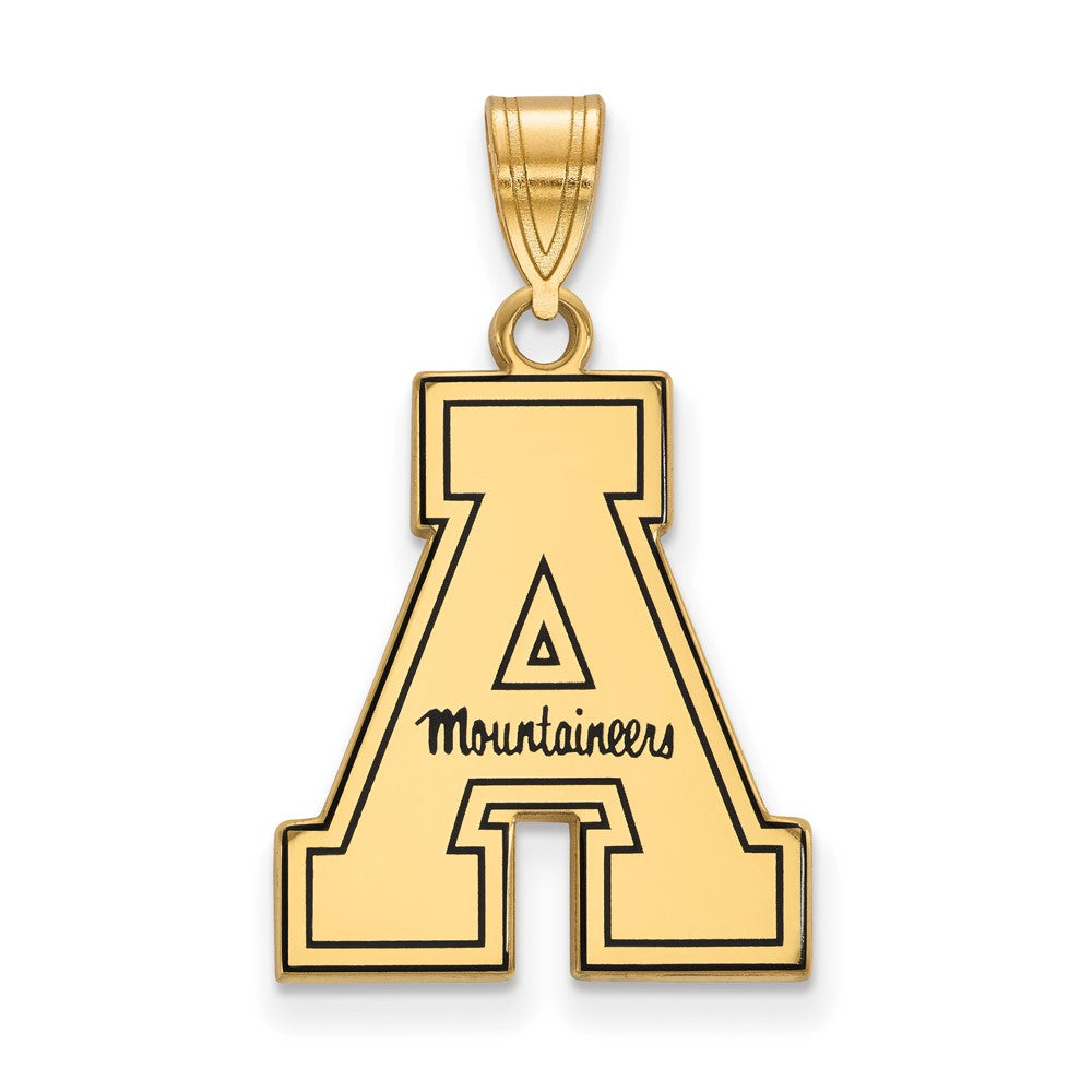 Gold Plated Sterling Silver Logoart Appalachian State University Enameled Large Pendant