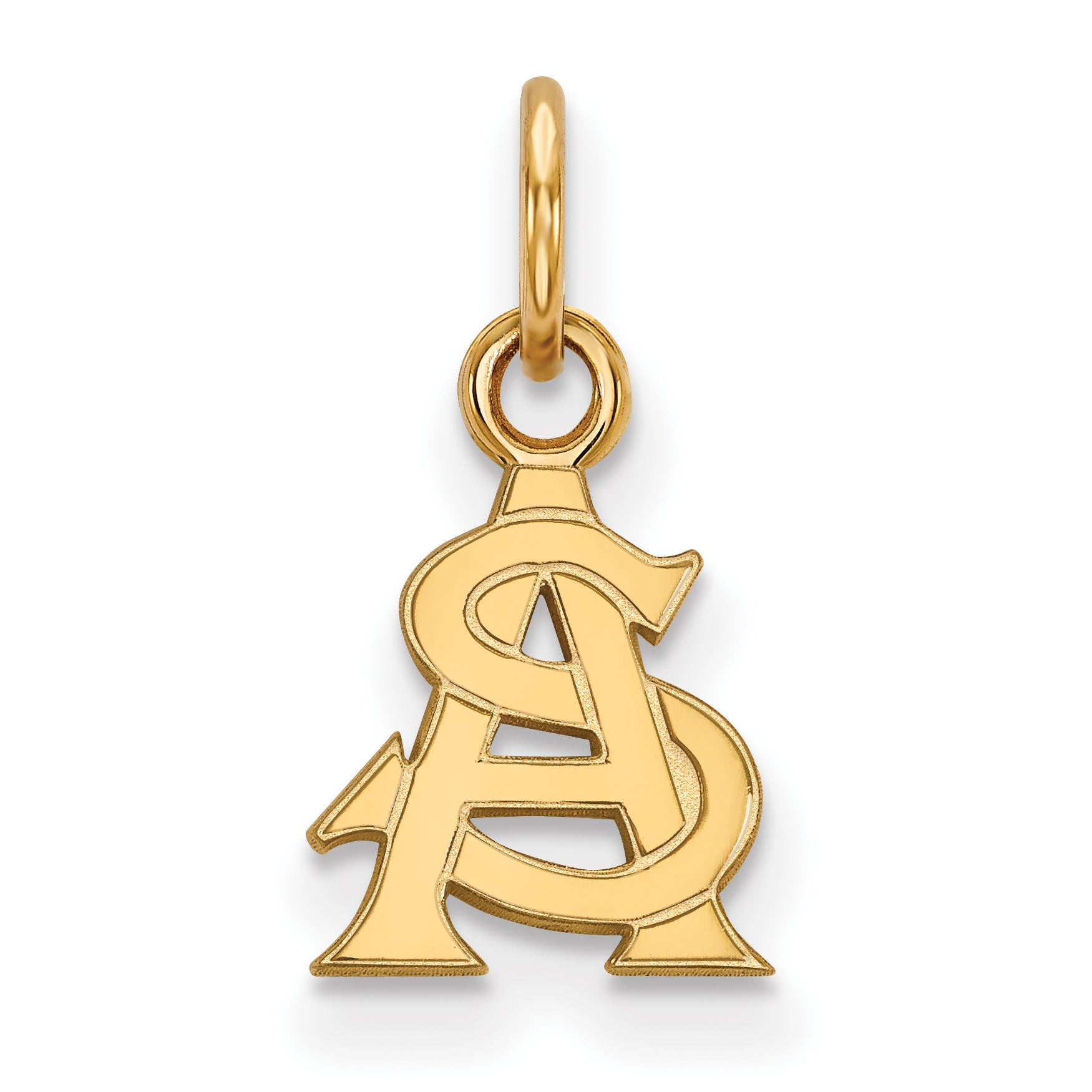 Gold Plated Sterling Silver Logoart Arizona State University A S Extra Small Pendant