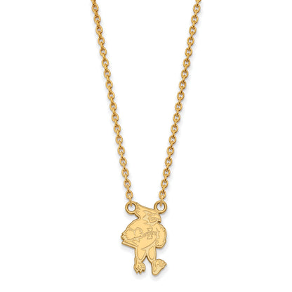 Gold Plated Sterling Silver Logoart Iowa State University Cardinal Large Pendant 18 Inch Necklace