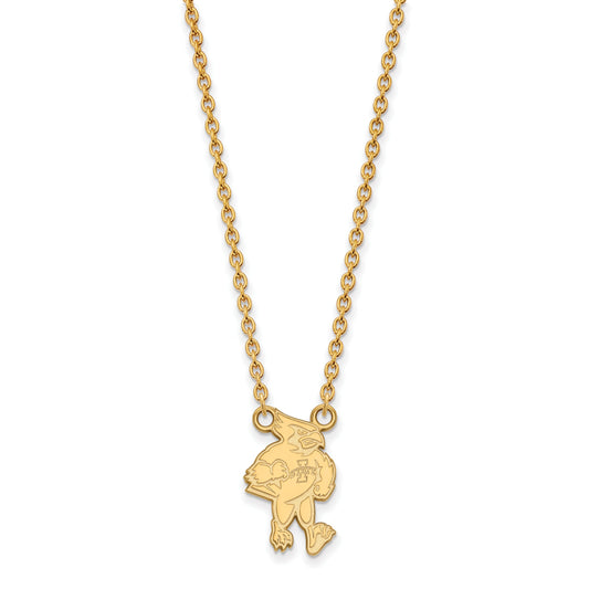Gold Plated Sterling Silver Logoart Iowa State University Cardinal Large Pendant 18 Inch Necklace