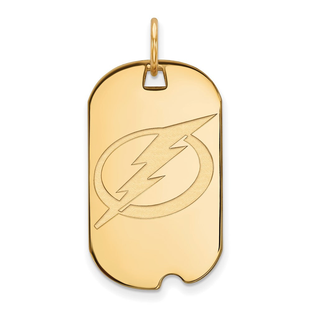 10K Yellow Gold Nhl Logoart Tampa Bay Lightning Small Dog Tag Pendant