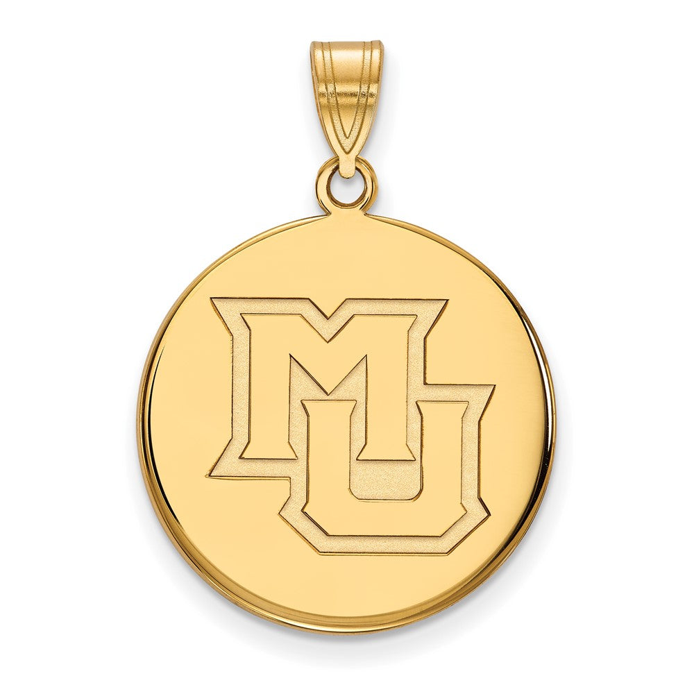 10K Yellow Gold Logoart Marquette University M U Large Disc Pendant