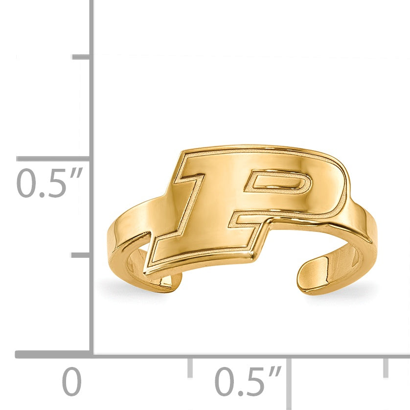 Gold Plated Sterling Silver Logoart Purdue University Letter P Toe Ring