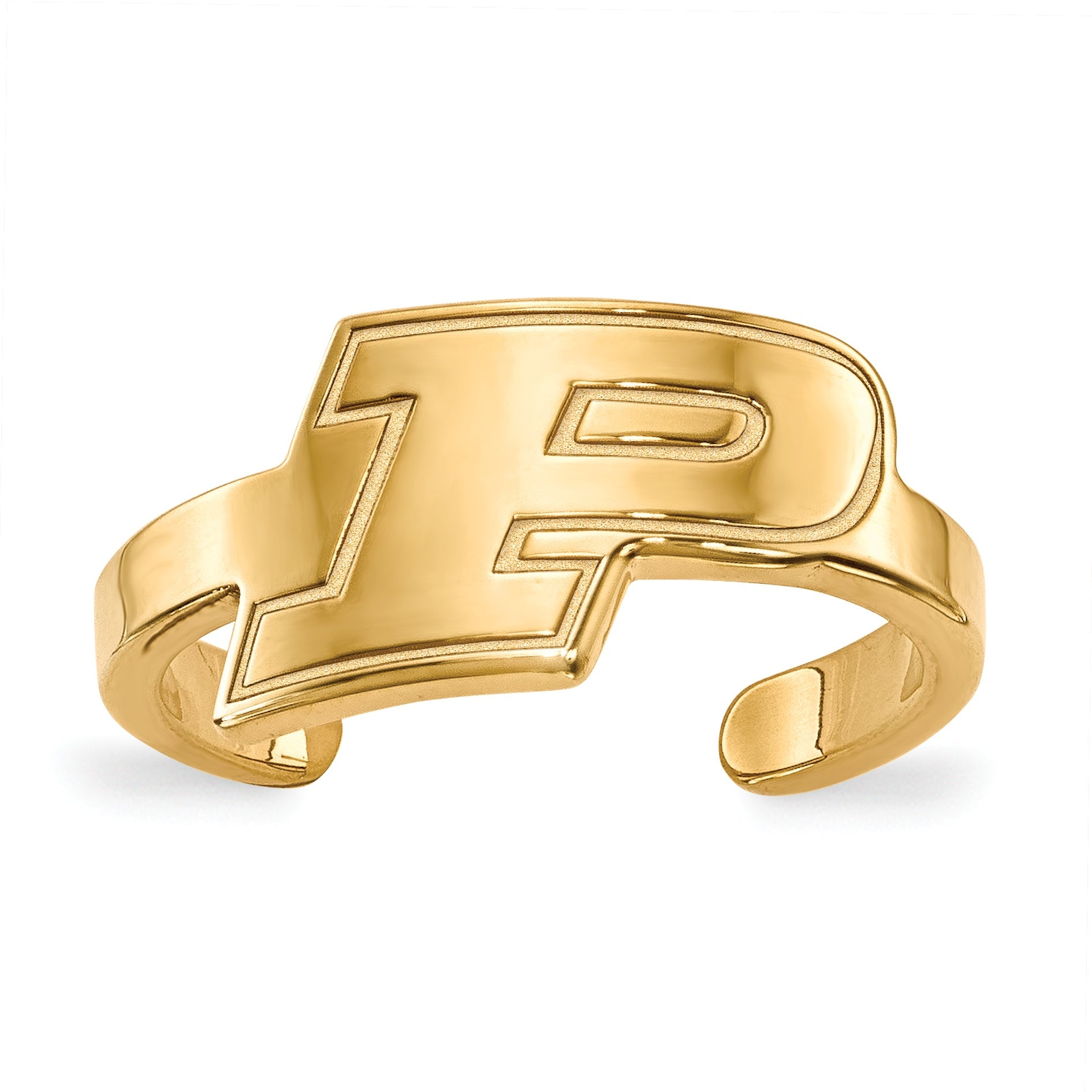 Gold Plated Sterling Silver Logoart Purdue University Letter P Toe Ring