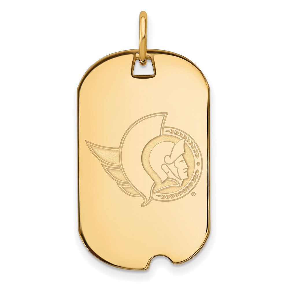 Gold Plated Sterling Silver Nhl Logoart Ottawa Senators Small Dog Tag Pendant