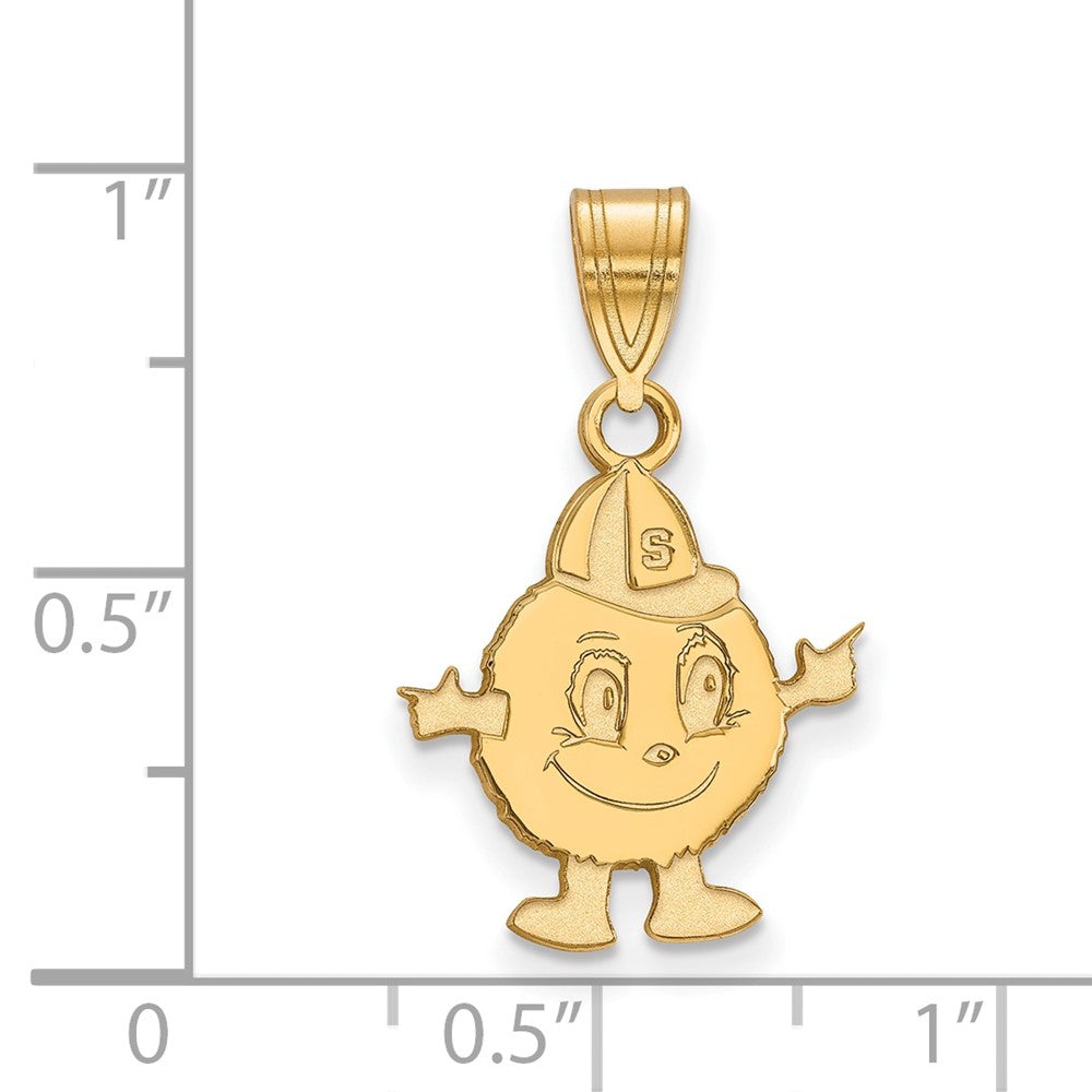 Gold Plated Sterling Silver Logoart Syracuse University Mascot Medium Pendant
