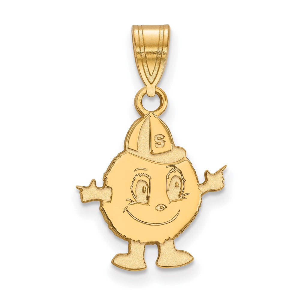 Gold Plated Sterling Silver Logoart Syracuse University Mascot Medium Pendant