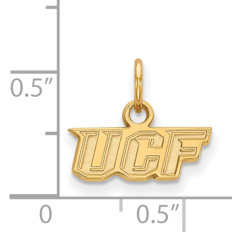 Gold Plated Sterling Silver Logoart University Of Central Florida U C F Extra Small Pendant