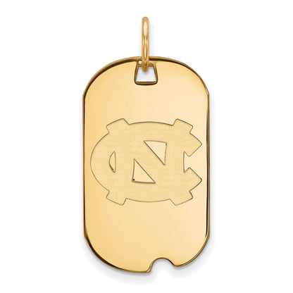 Gold Plated Sterling Silver Logoart University Of North Carolina N C Small Dog Tag Pendant