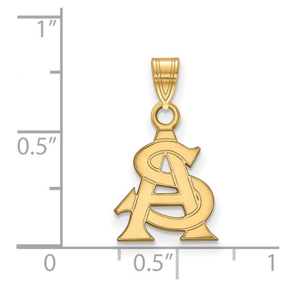 10K Yellow Gold Logoart Arizona State University A S Small Pendant