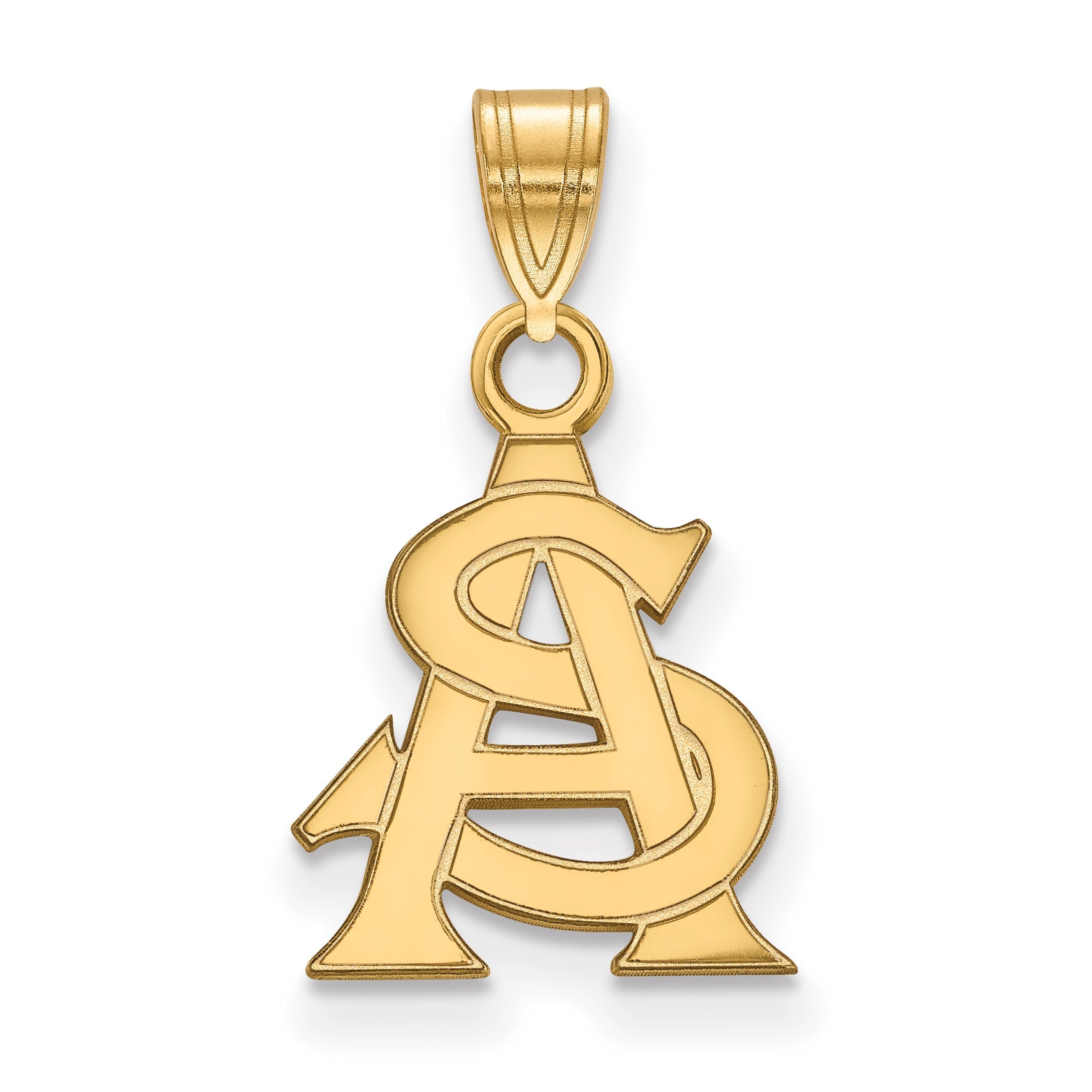 Gold Plated Sterling Silver Logoart Arizona State University A S Small Pendant