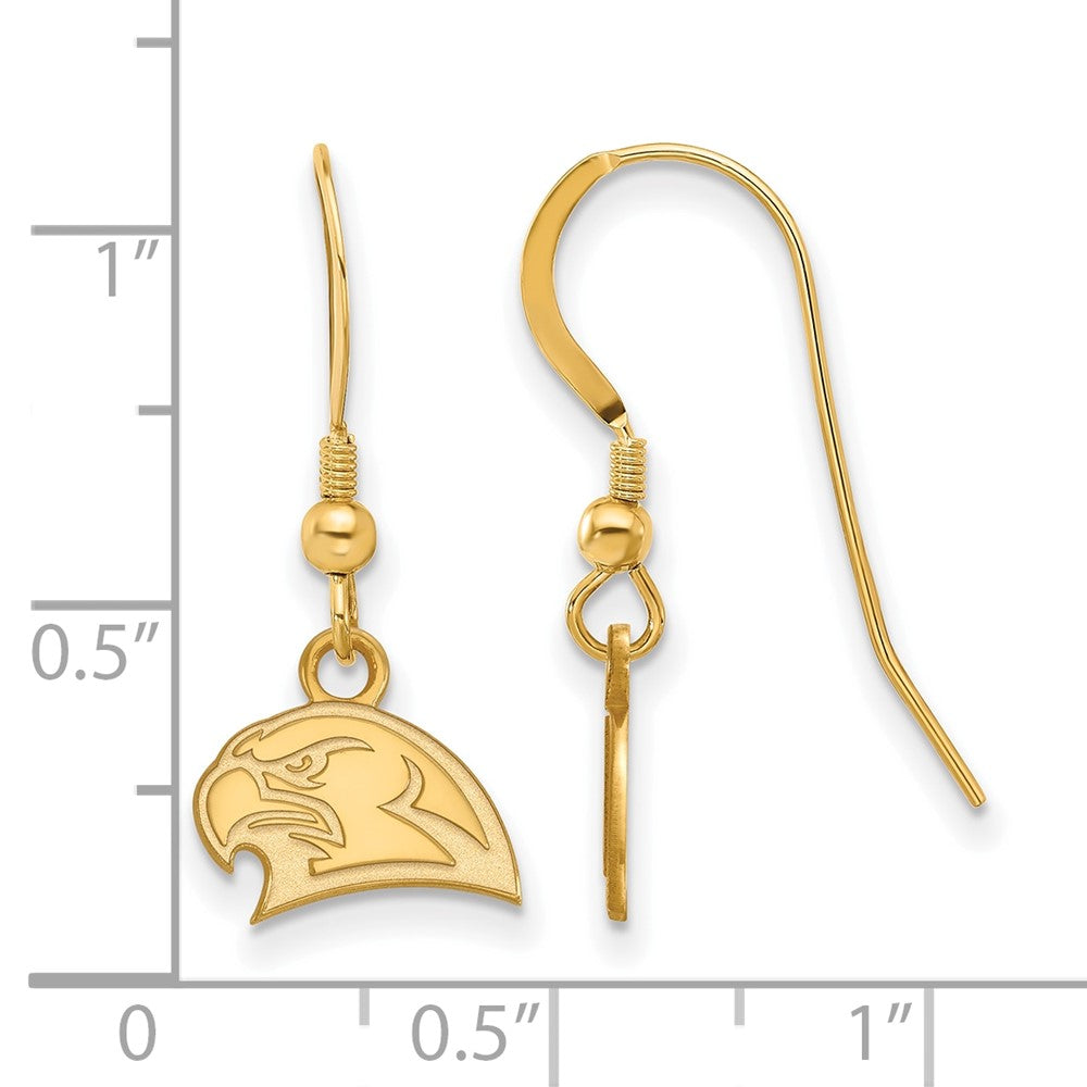 Gold Plated Sterling Silver Logoart Miami University Ohio Redhawk Extra Small Dangle Wire Earrings
