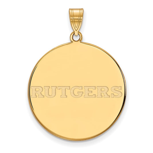 10K Yellow Gold Logoart Rutgers University Extra Large Disc Pendant
