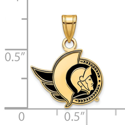 Gold Plated Sterling Silver Nhl Logoart Ottawa Senators Small Enameled Pendant