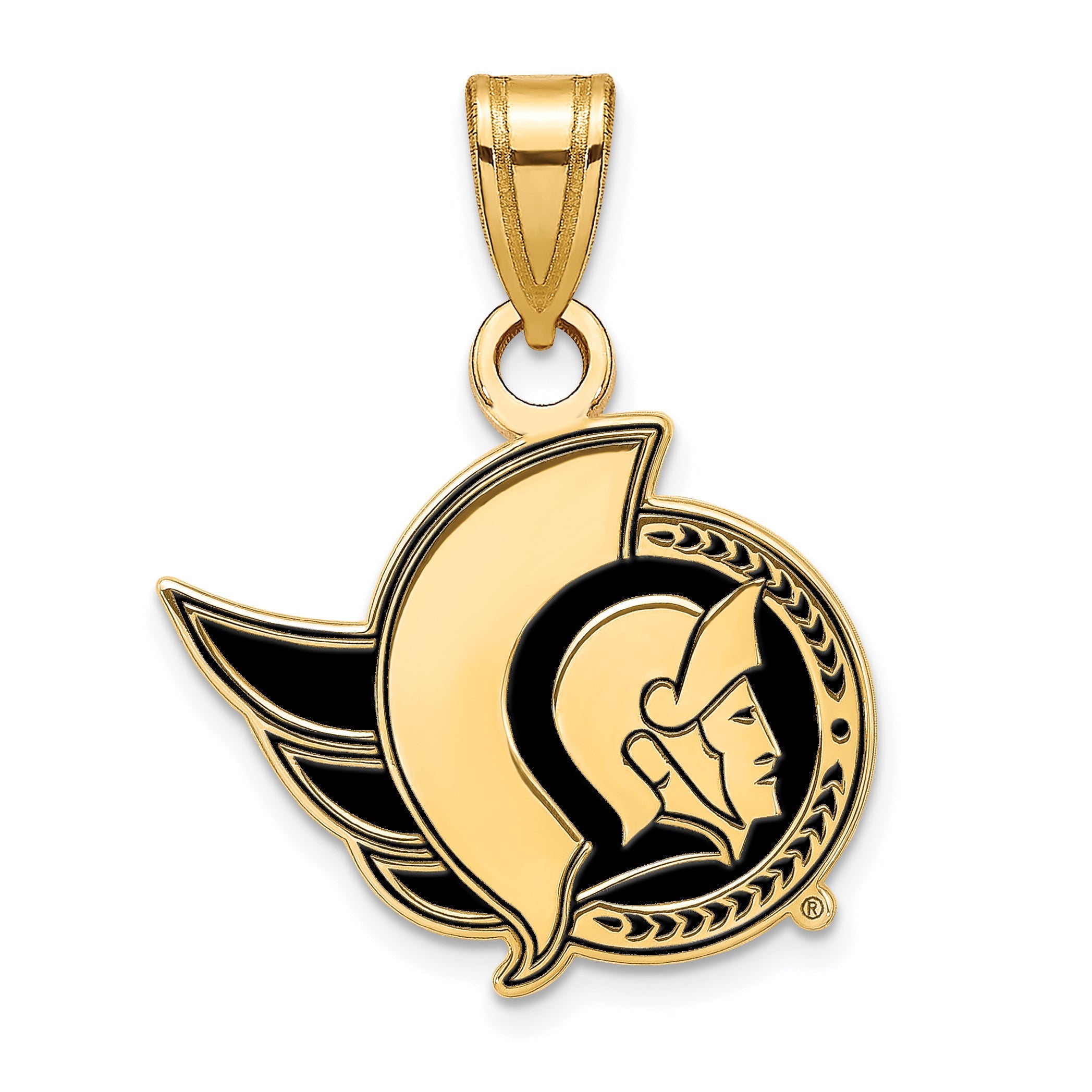 Gold Plated Sterling Silver Nhl Logoart Ottawa Senators Small Enameled Pendant