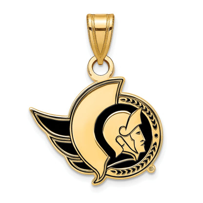 Gold Plated Sterling Silver Nhl Logoart Ottawa Senators Small Enameled Pendant