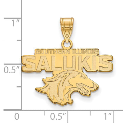 Gold Plated Sterling Silver Logoart Southern Illinois University Salukis Medium Pendant