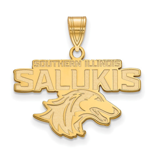 14K Yellow Gold Logoart Southern Illinois University Salukis Medium Pendant