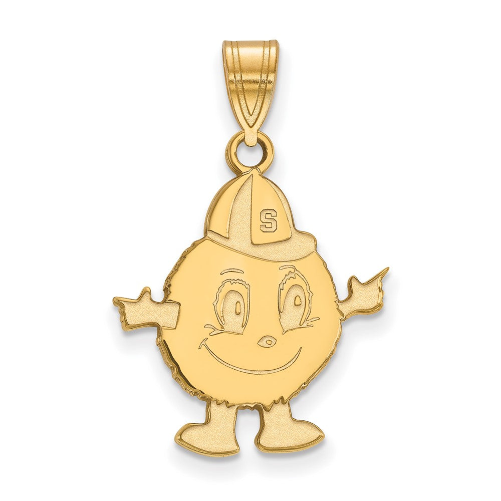 Gold Plated Sterling Silver Logoart Syracuse University Mascot Large Pendant