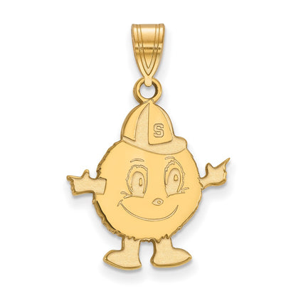 Gold Plated Sterling Silver Logoart Syracuse University Mascot Large Pendant