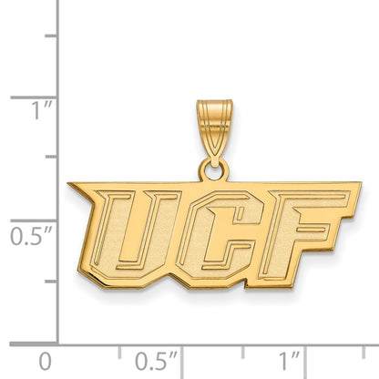 Gold Plated Sterling Silver Logoart University Of Central Florida U C F Medium Pendant