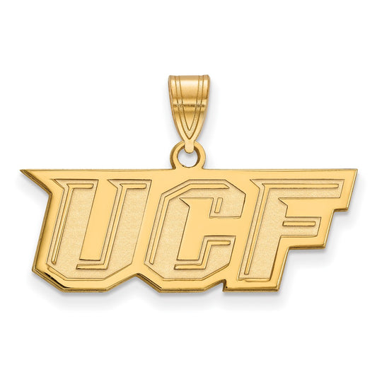 Gold Plated Sterling Silver Logoart University Of Central Florida U C F Medium Pendant