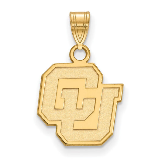 Gold Plated Sterling Silver Logoart University Of Colorado C U Small Pendant