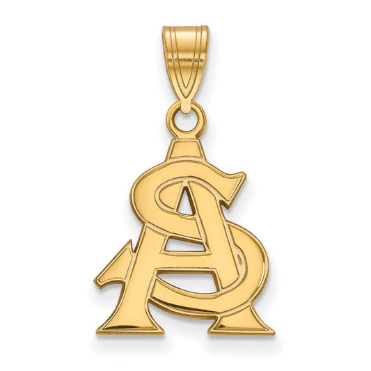 10K Yellow Gold Logoart Arizona State University A S Medium Pendant