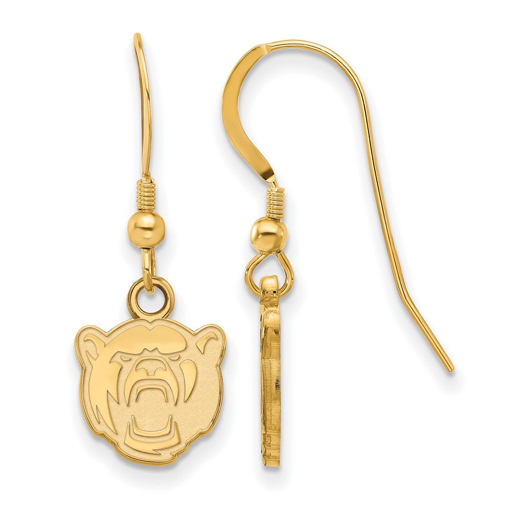 Gold Plated Sterling Silver Logoart Baylor University Extra Small Dangle Wire Earrings