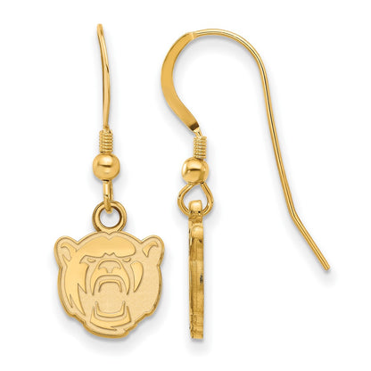 Gold Plated Sterling Silver Logoart Baylor University Extra Small Dangle Wire Earrings