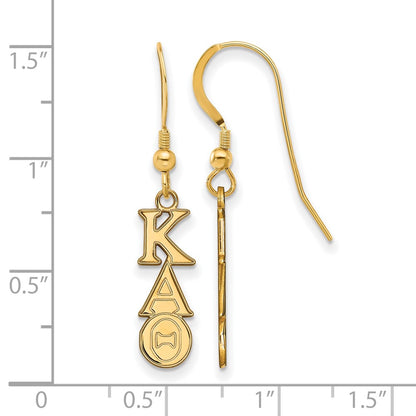 Gold Plated Sterling Silver Logoart Kappa Alpha Theta Extra Sorority Greek Letters Small Dangle Wire Earrings