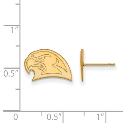 10K Yellow Gold Logoart Miami University Ohio Redhawk Small Post Earrings
