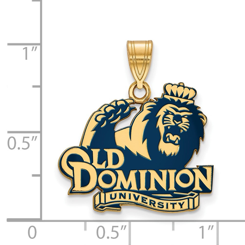 Gold Plated Sterling Silver Logoart Old Dominion University Large Enameled Pendant