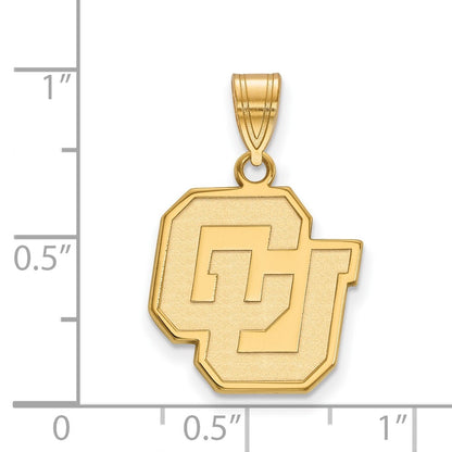Gold Plated Sterling Silver Logoart University Of Colorado C U Medium Pendant