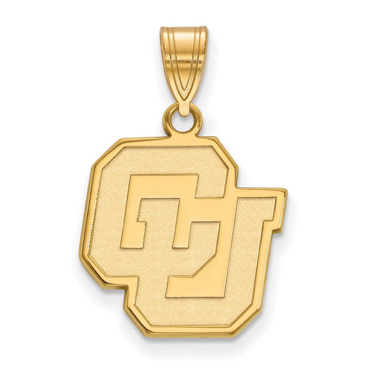 Gold Plated Sterling Silver Logoart University Of Colorado C U Medium Pendant