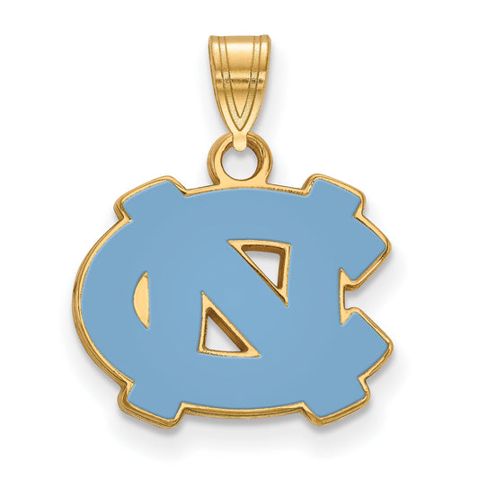 Gold Plated Sterling Silver Logoart University Of North Carolina N C Small Enameled Pendant