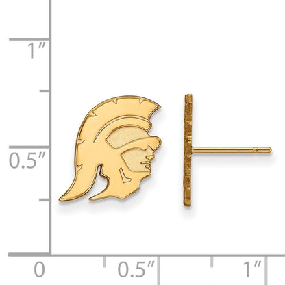 10K Yellow Gold University Of Southern California Trojan Small Post Earrings