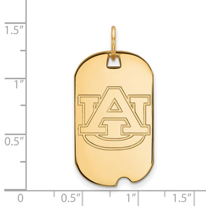 10K Yellow Gold Logoart Auburn University Small Dog Tag Pendant