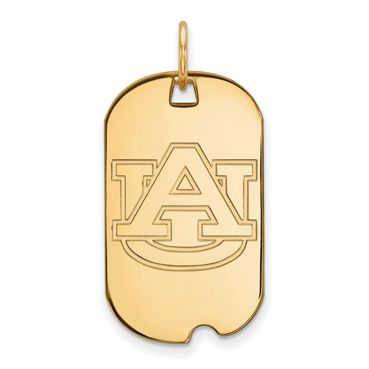 Gold Plated Sterling Silver Logoart Auburn University Small Dog Tag Pendant