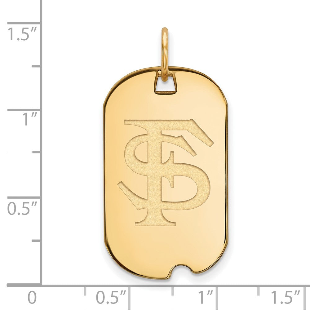 10K Yellow Gold Logoart Florida State University F S Small Dog Tag Pendant